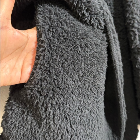 Nordic Beach Black Teddy Sherpa Jacket   Very Thick/ Soft Fabric, Hood, Pockets - Picture 5 of 16